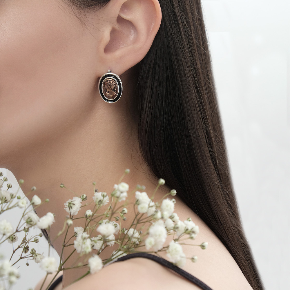 "Алевтина" серьги в серебряном покрытии из коллекции "Пальмира" от Jenavi с английским замком