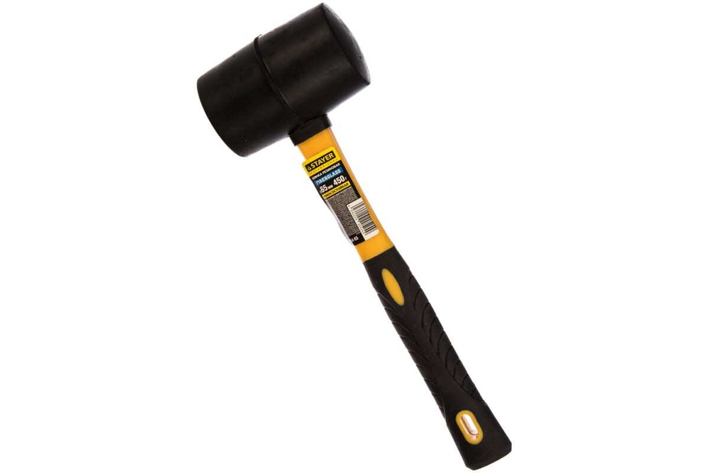 Чёрная резиновая киянка STAYER 450 г 2054-65