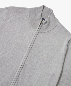 Brooks Brothers Кардиган на молнии из смеси шелка и кашемира, светло-серый