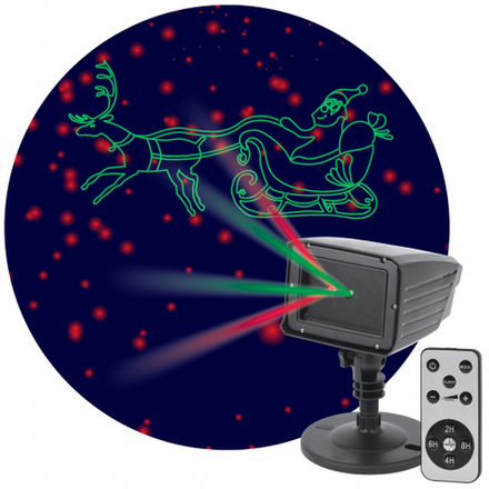 ENIOP-02 ЭРА Проектор Laser Дед Мороз мультирежим 2 цвета, 220V, IP44