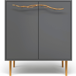 Комод Арт Стайл с 2 полками Серый Амбер