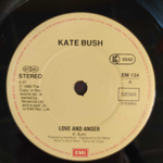 Kate Bush - Love And Anger (Европа 1990г.) 7", 45 RPM, Single, Gatefold