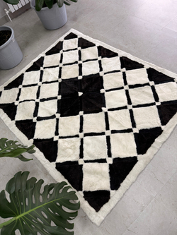 Ковер прямоугольный натуральный мех овчина, 210 х 170 см.