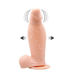 Телесный расширяющийся вибратор Inflatable - 19,3 см.