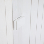 Распашной белый шкаф Карлос с 4 полками для одежды и посуды из массива сосны