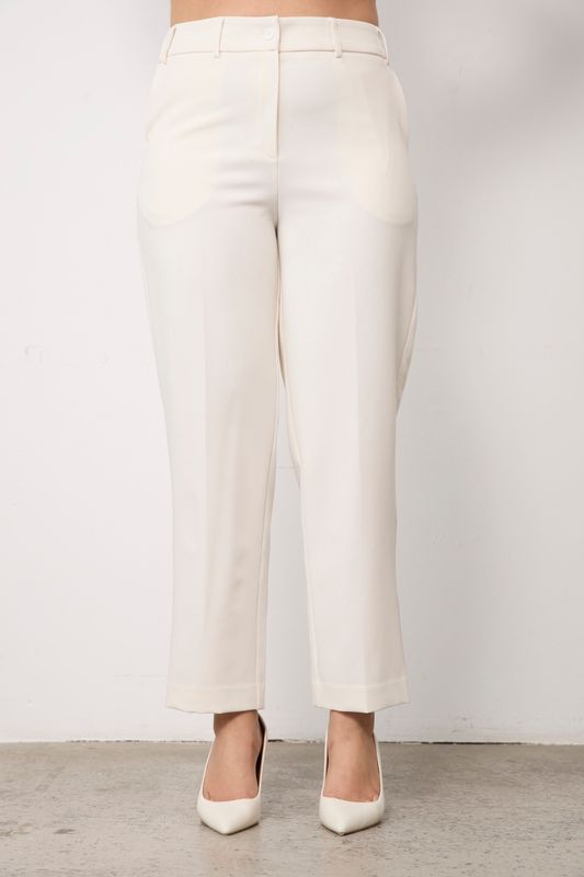 Брюки классические, молочный