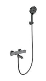 Смеситель для ванны с душем и термостатом WONZON & WOGHAND STAY 2, Темный графит (WW-B2016-A1-BGG)