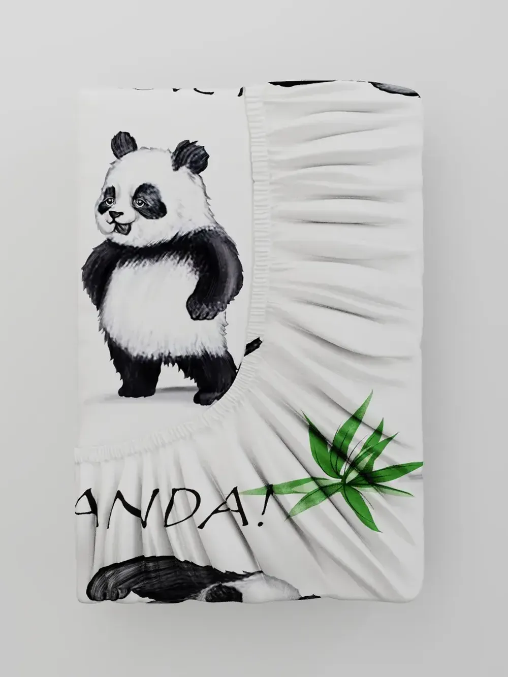 Постельное белье перкаль Сказка "Панды" семейное Наволочка 50х70 см 2 шт Простынь на резинке 160x200 см Пододеяльник 145x215 см 2шт