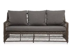 "Гранд Латте" диван трехместный из искусственного ротанга, цвет коричневый