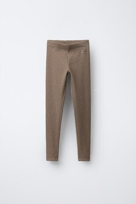 ZARA ЛЕГИНСЫ В РУБЧИК, РЫЖЕВАТО-КОРИЧНЕВЫЙ МЕЛАНЖ