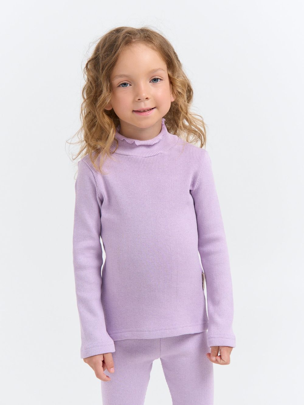 Бадлон с волнистым воротом "Лаванда" с начесом