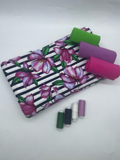 Кулир хб Цветы на полосе