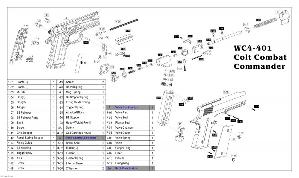 Пистолет пневматический Borner WC 401 кал. 4,5 мм