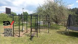 Монтаж уличной шведской стенки Sv Sport Рукоход (6 вертикальных столбов)