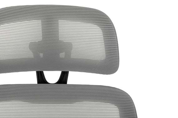 Кресло руководителя Бюрократ Wise серый сетка/ткань с подголов. крестов. пластик