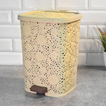 Ведро для мусора 12л с педалью "Ажурное", цвет бежевый
