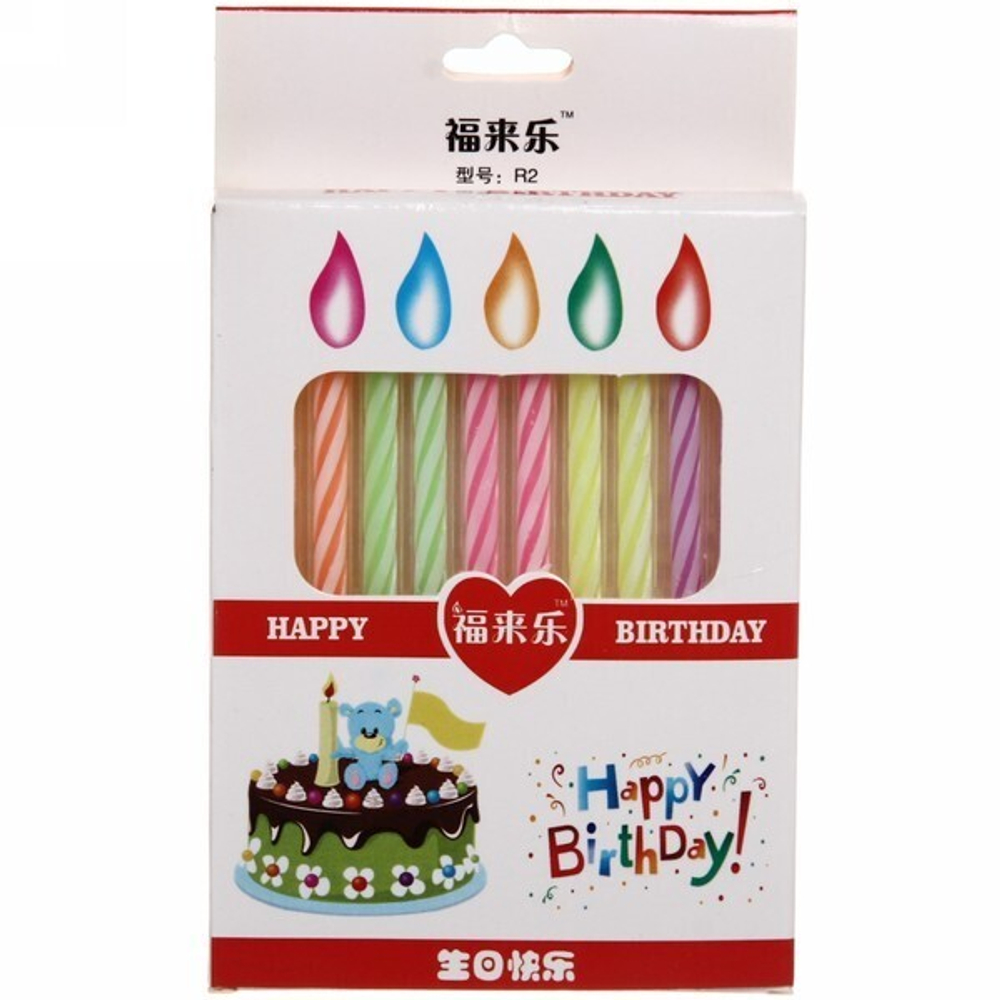 Набор свечей «Цветопламенные» 11 см (набор 10 шт)