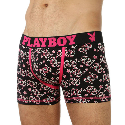 Мужские трусы боксеры PLAYBOY Black Pink Rabbit 22828