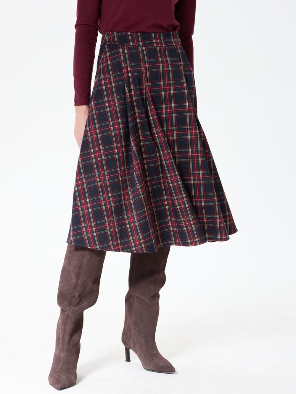 Юбка со складками в клетку