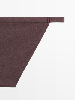 Massimo Dutti Плавки бикини из рельефной ткани, коричневый