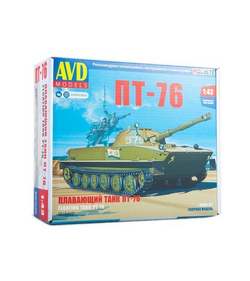 Сборная модель AVD Плавающий танк ПТ-76, 1/43