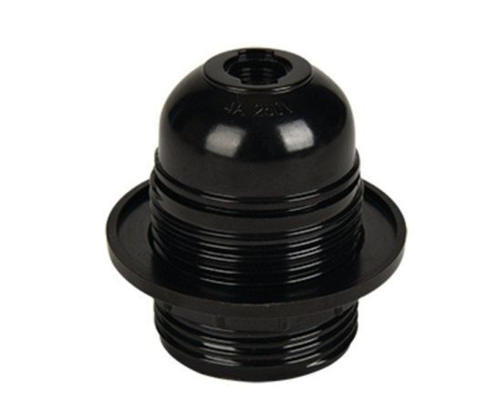 Ecola патрон с кольцом карболит E27 Черный УП.10шт!! AB7TPBEAY, 10 шт.