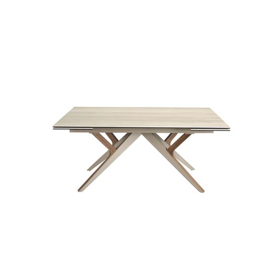 Раздвижной обеденный стол 1155 из керамики, стали и шпона ореха