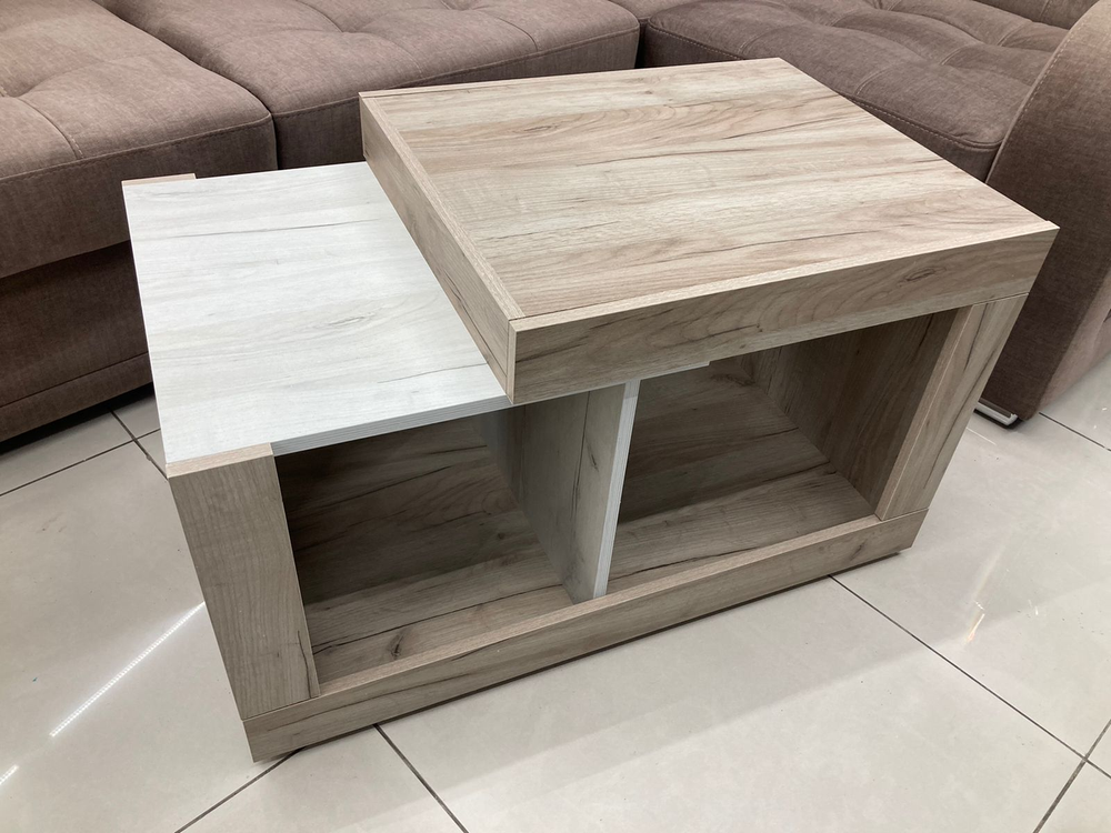 Стол журнальный Ольга-19 дуб крафт серый/дуб крафт белый