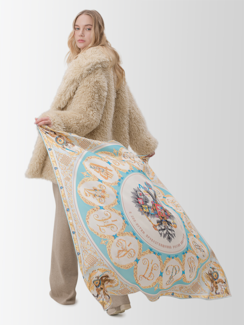 Платок «Императорский дом России» 100% шёлк