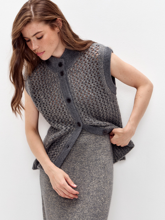 Кашемировая юбка с люрексом