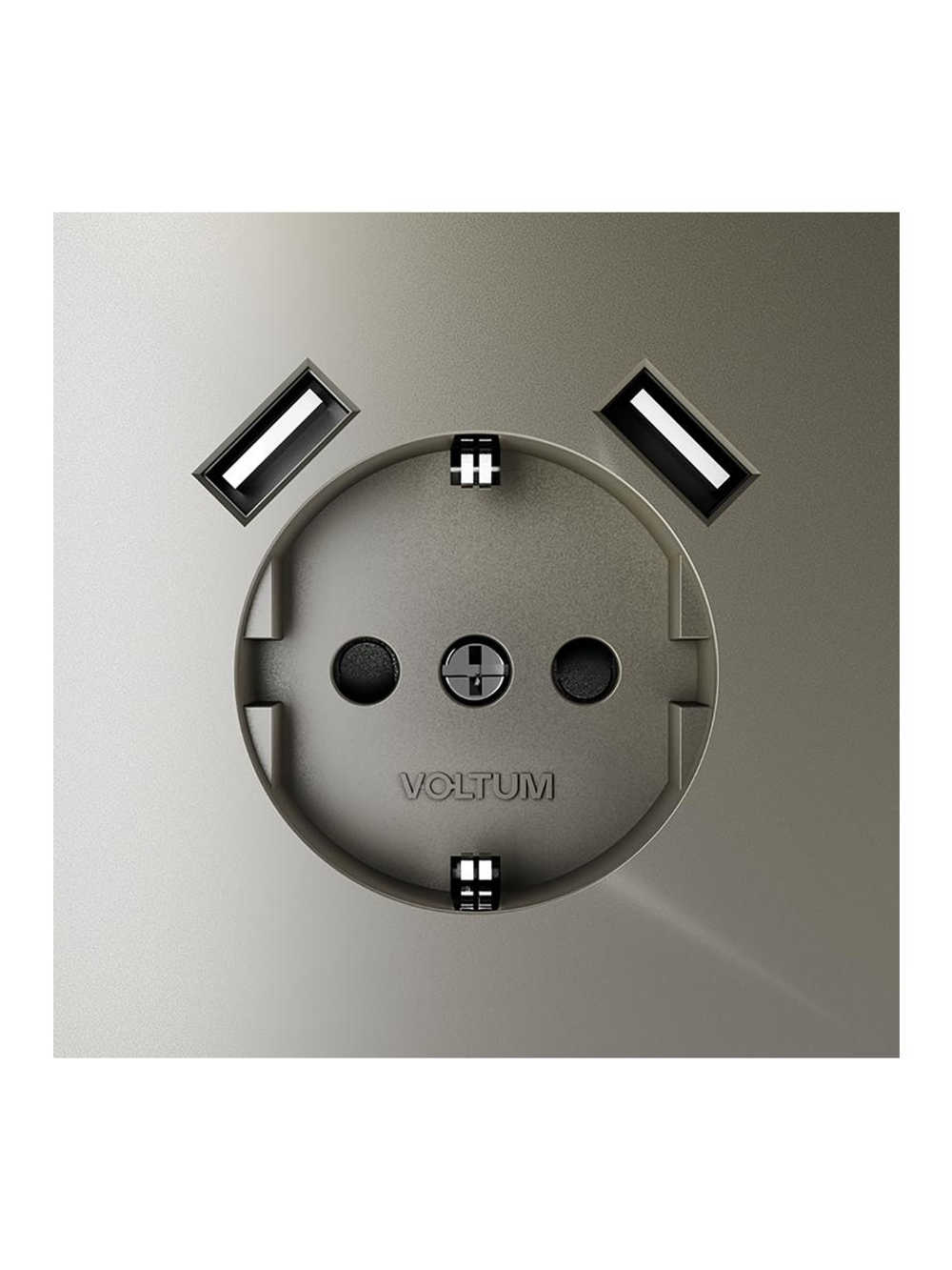 Розетка 1-м СП S70 16А с USB A+A с заземл. защ. шторки механизм шелк Voltum VLS040404
