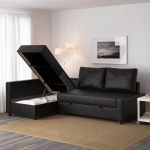 Угловой диван с функцией сна - IKEA FRIHETEN/ФРИХЕТЕН ИКЕА, 86х151х230 см, черный