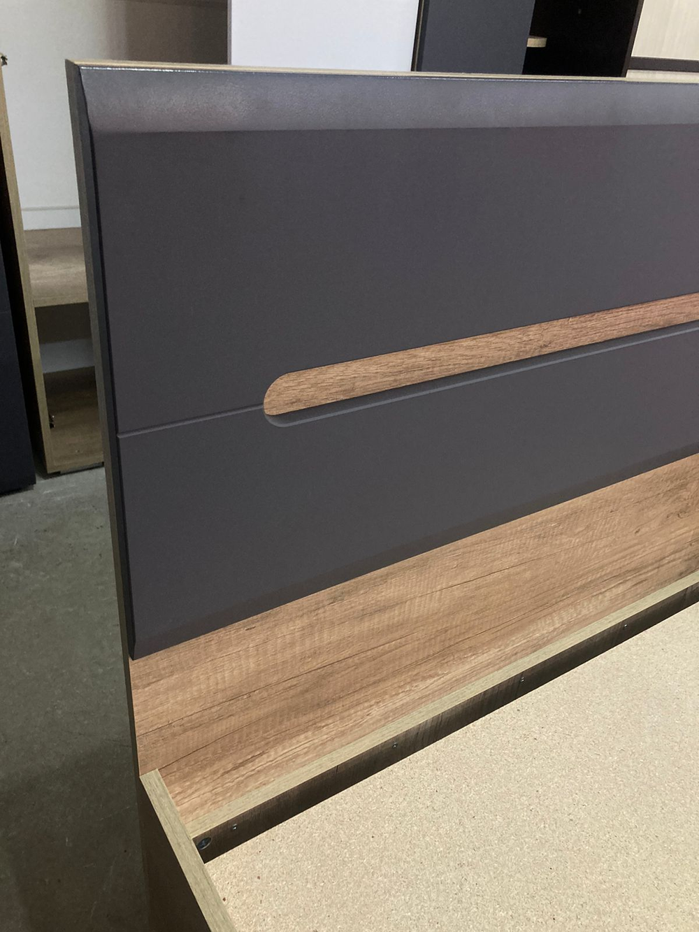 Кровать Наоми КР-12 дуб каньон/графит 900*2000