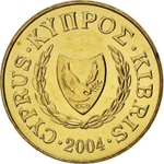 Cyprus, 20 Cents (Type 2 Coat of Arms), 2004, BU