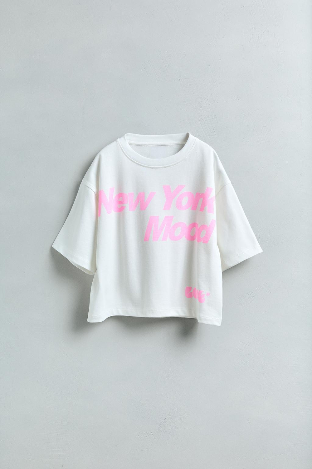 ZARA ФУТБОЛКА С НАДПИСЬЮ, БЕЛЫЙ