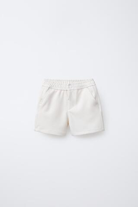 ZARA ШОРТЫ-БЕРМУДЫ COMFORT, ЭКРЮ
