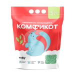 КОМФИКОТ Наполнитель тофу комкующийся зеленый чай, 5 л