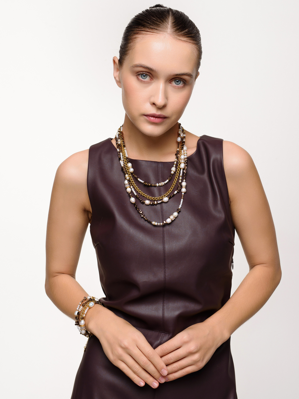 Колье "Hematitte Pearl Marriot" Gold