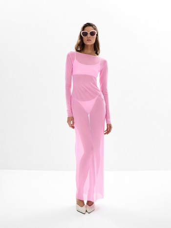 №044 Платье-сетка (розовый)