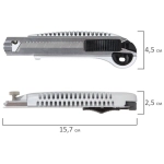 Нож канцелярский 18 мм, 5 лезвий в комплекте, автофиксатор, металлический цвет, STAFF