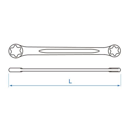 Цена на KING TONY (19200608) Ключ накидной TORX E-стандарт E6 x E8