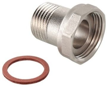 Полусгон с накидной гайкой Valtec 1"х3/4" НР с наружной резьбой латунный никел. VTr.613.N.0605