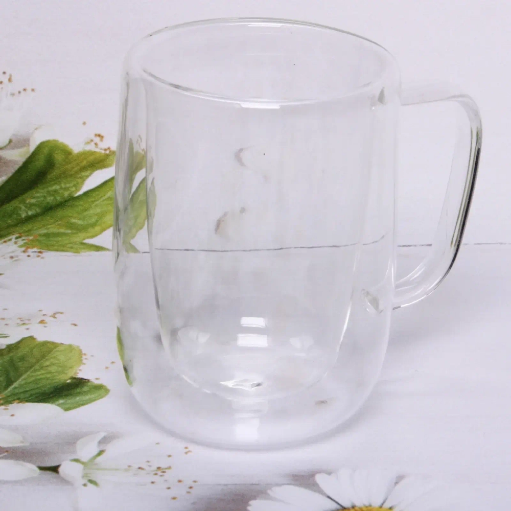 Кружка стеклянная с двойными стенками 250мл «Хай-Тек»