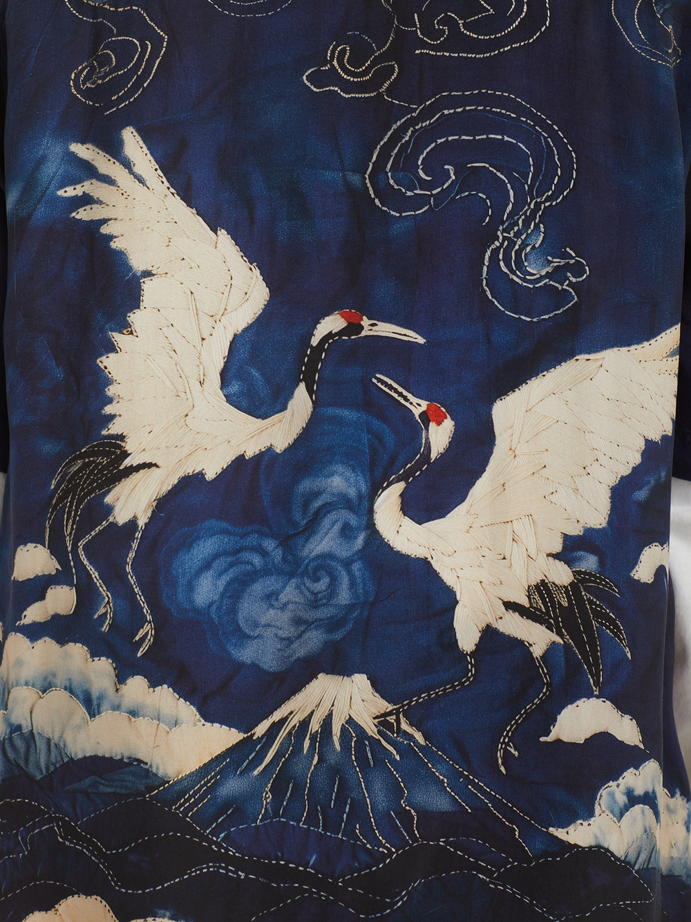 Мужская Рубашка Boro Crane Camp Collar Boro Crane Print