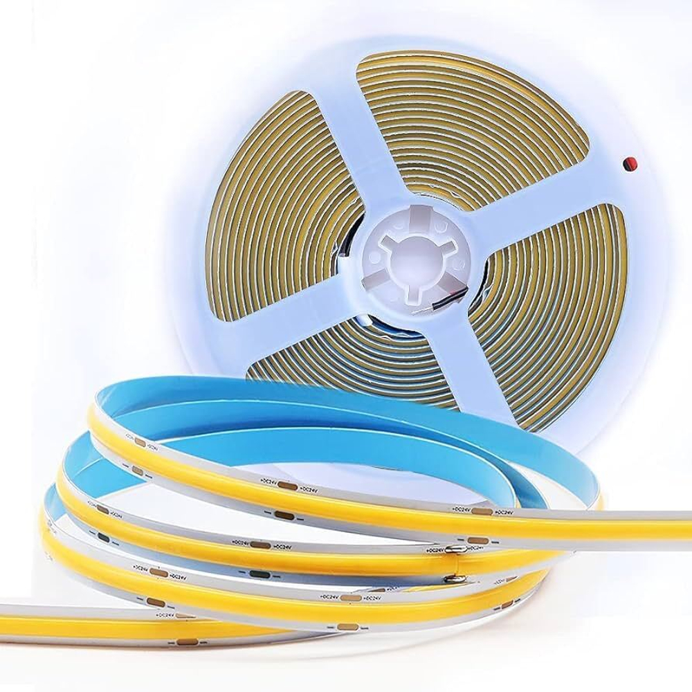 Лента LUX COB LED, IP20, 320LED/м, 3100K, 12В, 10Вт/м, 1200Лм/м, 5м*8мм