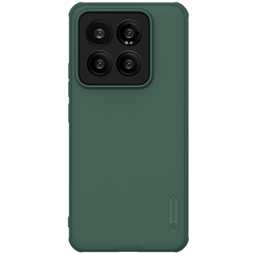 Чехол зеленого цвета (Deep Green) от Nillkin c поддержкой беспроводной зарядки MagSafe для смартфона Xiaomi 14 Pro, серия Super Frosted Shield Pro Magnetic
