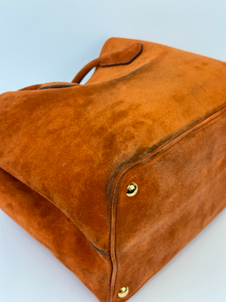 Сумка Prada Orange Suede Medium Double Handle Tote