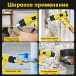 фен строительный HOOMOTEK 2000 Вт с Дисплеем, Регулировкой Температуры 60-650 C, 3 Сопла - Идеален для Пайки, Удаления Краски, Ремонта строительный фен.