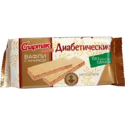 Вафли с начинкой на сорбите «Диабетические» «СПАРТАК»
