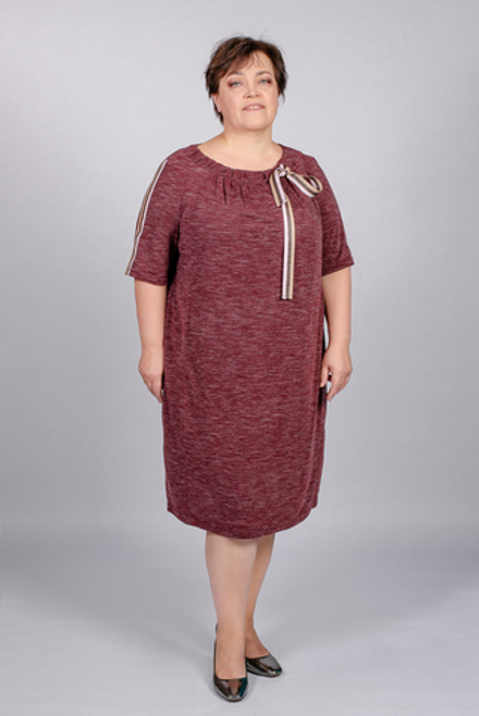 Трикотажное платье 2884ЛП, вишневый #95В052884ЛП